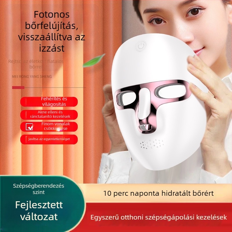 Fényterápiás szépségmaszk LED fénnyel, újratölthető, kereskedelmi használatra, enyhíti a fáradtságot