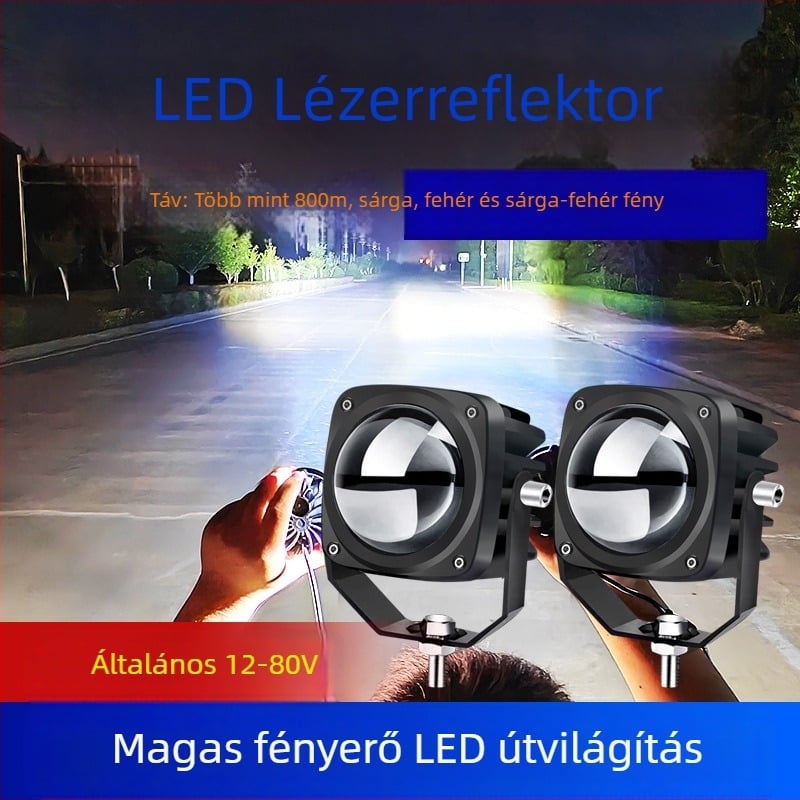 Lézeres spotlámpa autókhoz és motorkerékpárokhoz, LED 70W, 12/24V, IP68, alumínium ház