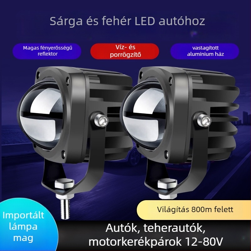 Lézeres spotlámpa autókhoz és motorkerékpárokhoz, LED 70W, 12/24V, IP68, alumínium ház