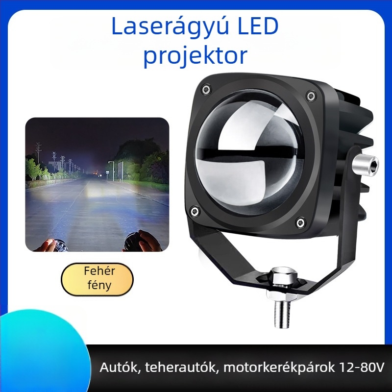 Lézeres spotlámpa autókhoz és motorkerékpárokhoz, LED 70W, 12/24V, IP68, alumínium ház