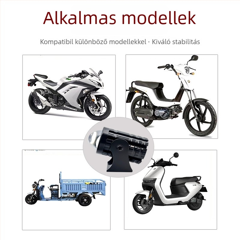 Motorkerékpár LED reflektor kettős színű fénnyel - bemenet 12-80V, 8000 lm, 10 W, IP65, alumíniumötvözet