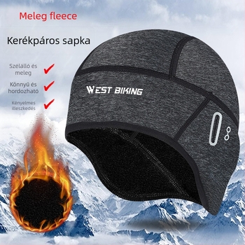 Sportes sapka szemüveg lyukkal, fleece béléssel, poliészter/flis, uniszex felnőttek, kültéri használatra