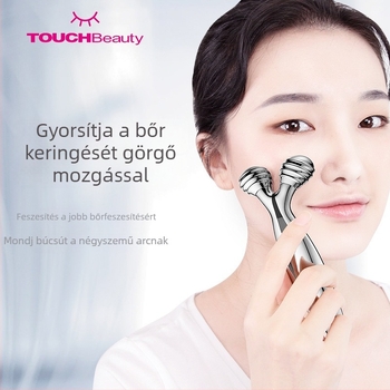 TOUCHBeauty Rendering Mikroáramú arcmasszírozó, kábeles, hordozható, arc- és testroller, IPX3 vízálló