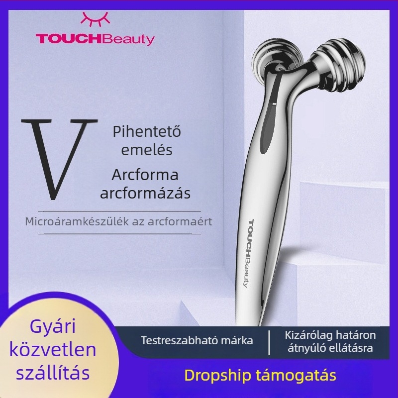 TOUCHBeauty Rendering Mikroáramú arcmasszírozó, kábeles, hordozható, arc- és testroller, IPX3 vízálló