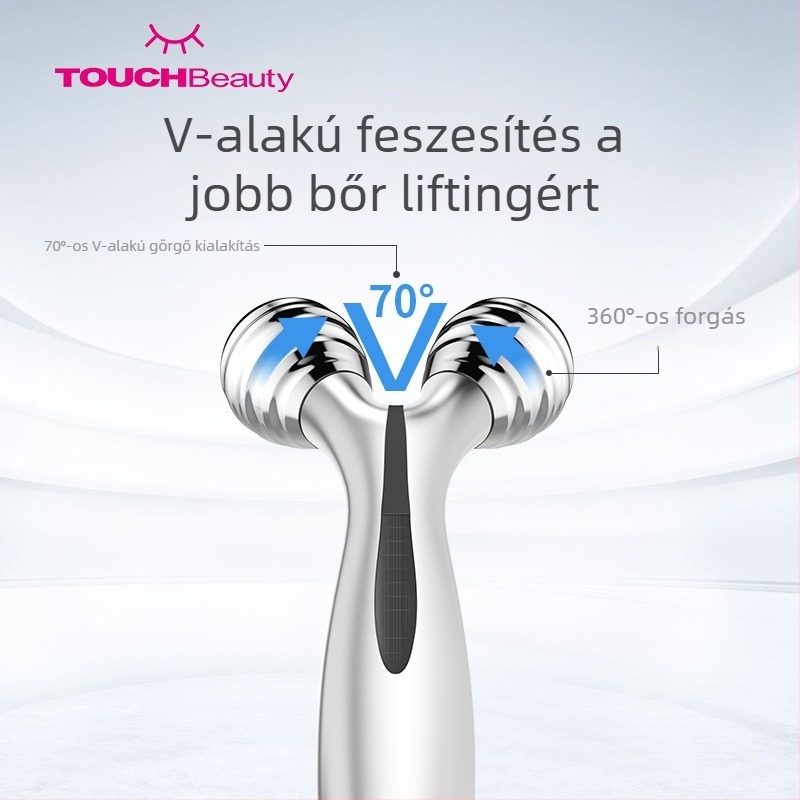 TOUCHBeauty Rendering Mikroáramú arcmasszírozó, kábeles, hordozható, arc- és testroller, IPX3 vízálló