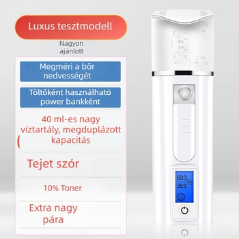 Nano arcra szánt párásító, kézi hordozható, újratölthető, hideg permet, köd ≤10 s, üzemidő 1–3 óra, modell KMY