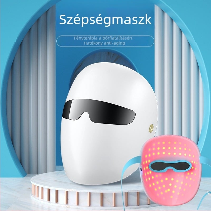 Fotonos szépségmaszk az arcra, 7 színű fényterápiás maszk otthoni használatra, ránctalanítás, akné és foltok halványítása, bőrmegújítás