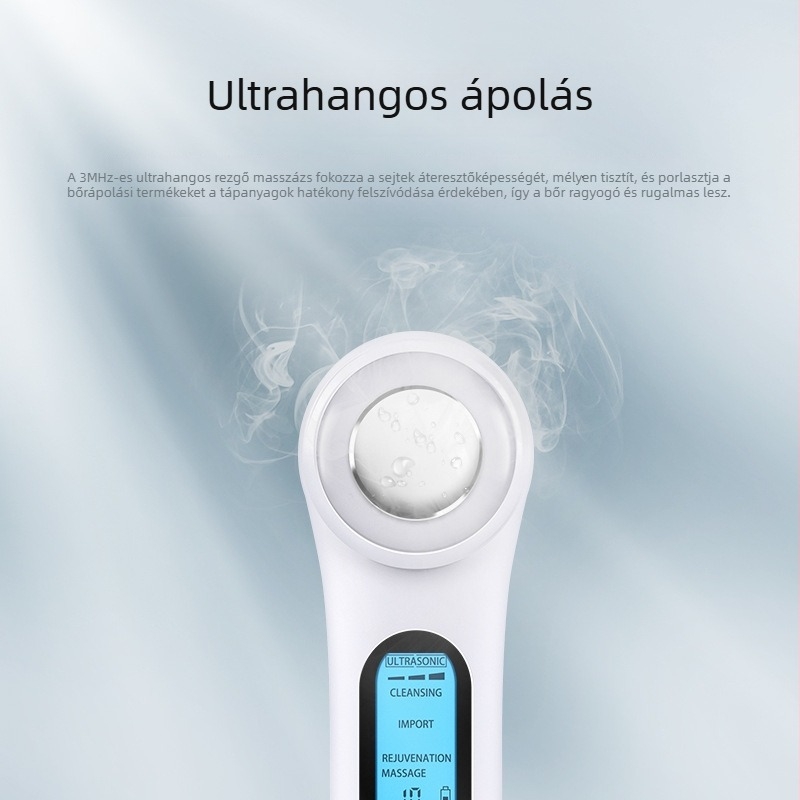 Fotonos bőrmegújító arckészülék ultrahangos bejuttatással, otthoni használatra