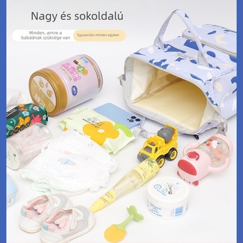 Mamatás és babás hátizsák, geometriai minta, Oxford anyag, poliészter bélés, vízálló nedves-száraz elválasztással