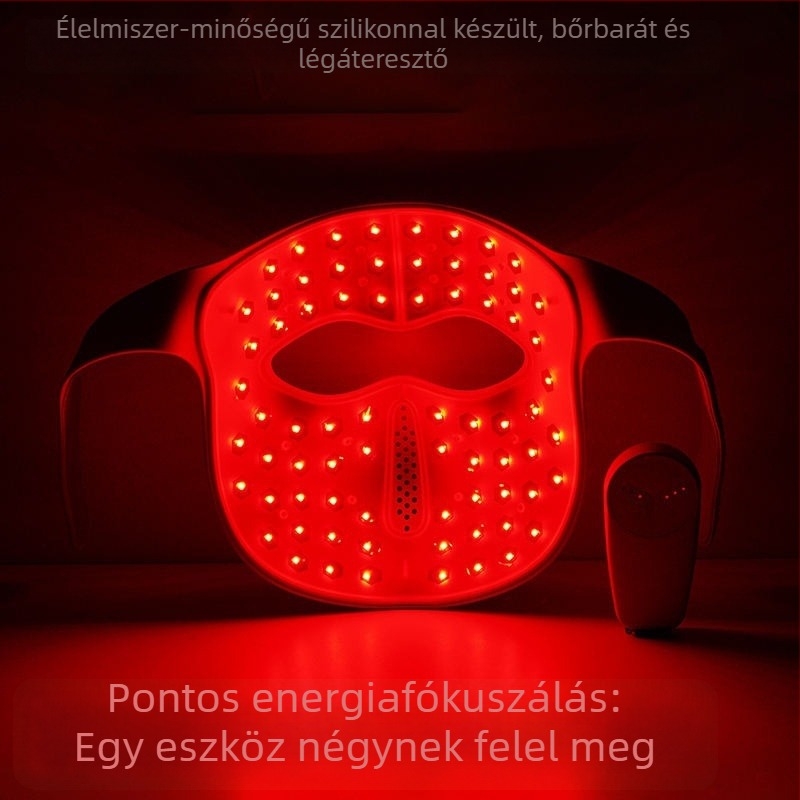 Fotonos szépségmaszk otthoni használatra — USB töltés, 1400–1800 mAh akkumulátor, 3 sebesség