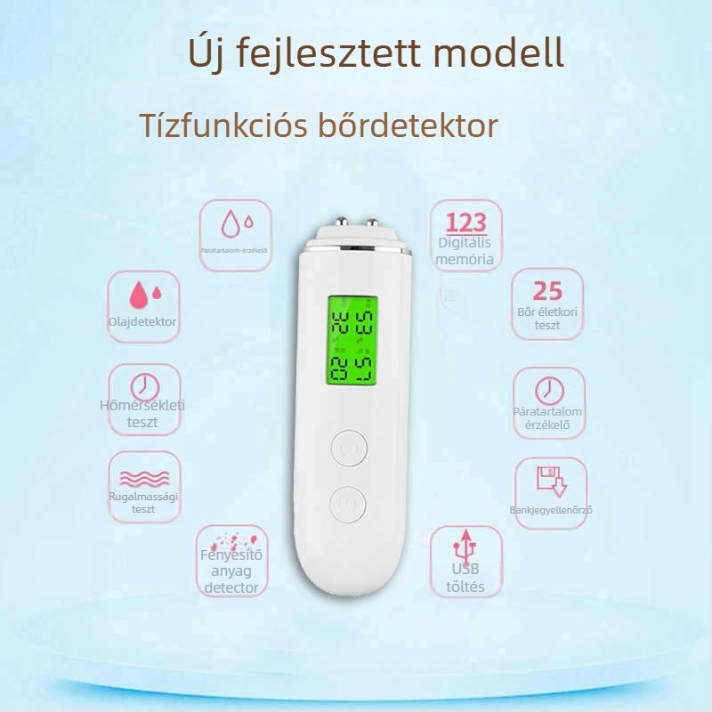 Huya arcbőr hidratáltság mérő – hordozható intelligens detektor, beépített 300–500 mAh akkumulátor, IPX0 vízvédelmi besorolás nélküli, otthoni szépség eszköz