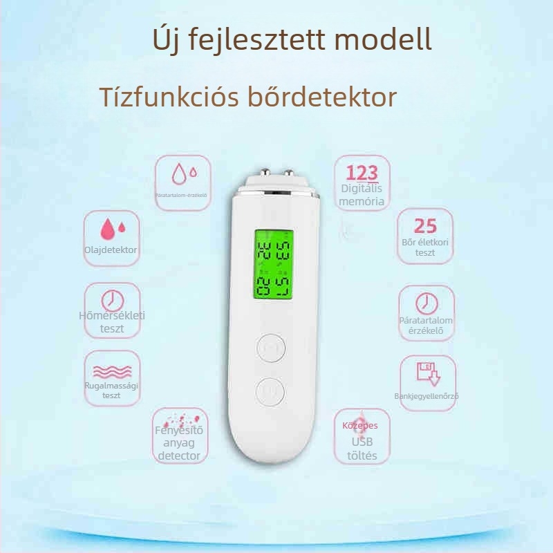 Huya arcbőr hidratáltság mérő – hordozható intelligens detektor, beépített 300–500 mAh akkumulátor, IPX0 vízvédelmi besorolás nélküli, otthoni szépség eszköz