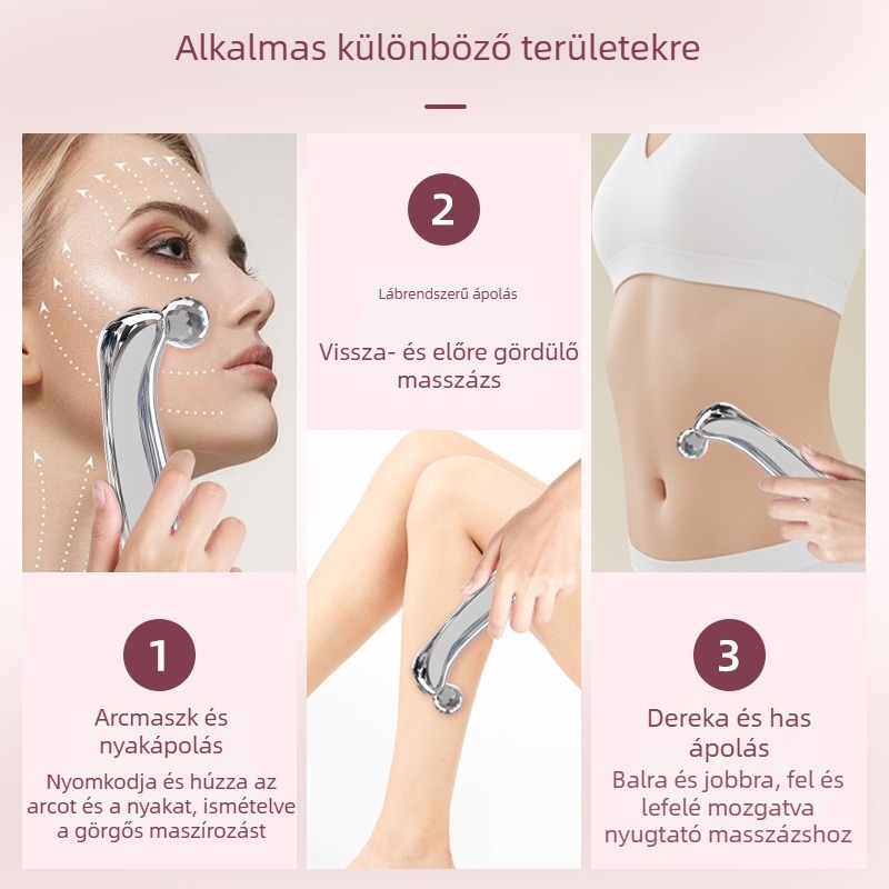 Arcmaszírozó 4D pulzáló görgővel, V-arc mikroelektronikus vibráció, beépített akkumulátor 500–800 mAh, hordozható, otthoni használat