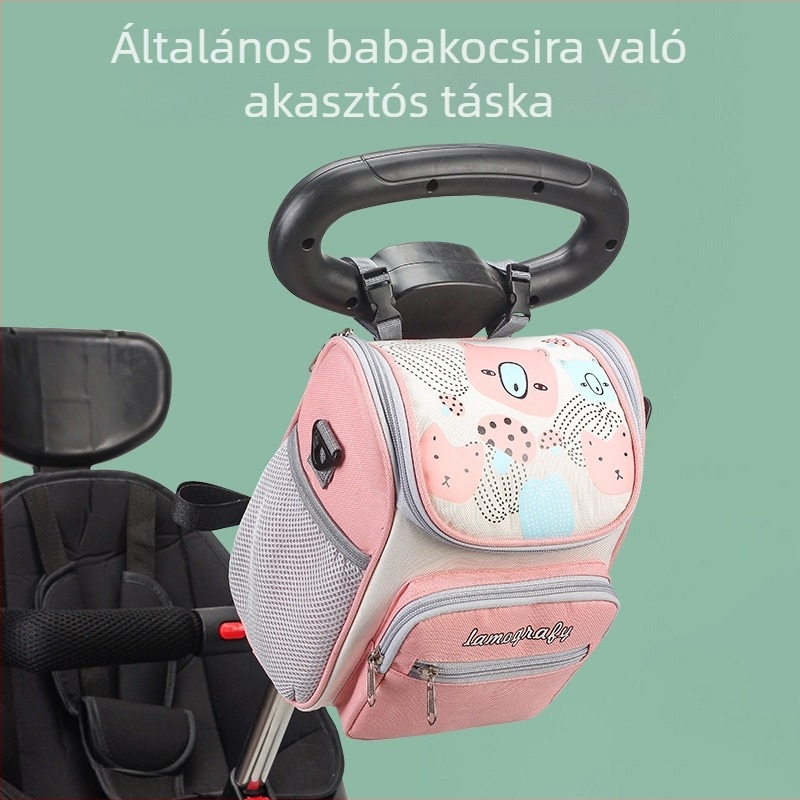 Anyuka táska babakocsira — Nagy kapacitású, Multifunkcionális nylon táska, Vízálló, Ultra könnyű