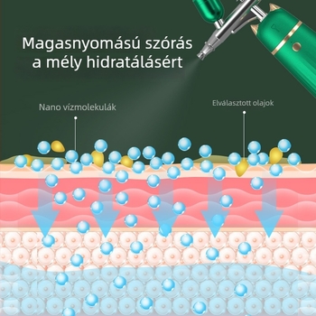 Oxigéninjekciós Hidratáló Eszköz – Hordozható Nano Víz Permetező Arcra, Beépített 500–800 mAh Akkumulátor, IPX8 Vízálló, Otthoni használatra
