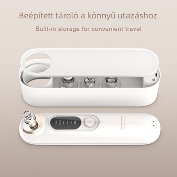 Elektronikus mitesszer-eltávolító és pórustisztító, Y003 modell, 5 sebességű forgás, ABS tokkal, CE/FCC/ROHS/FDA tanúsított