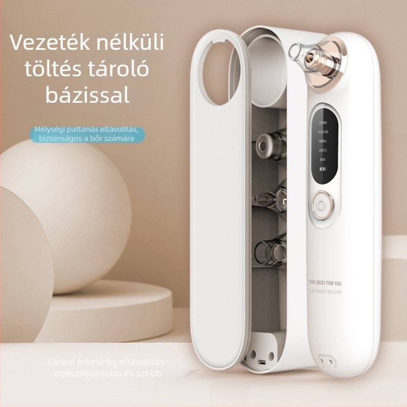 Elektronikus mitesszer-eltávolító és pórustisztító, Y003 modell, 5 sebességű forgás, ABS tokkal, CE/FCC/ROHS/FDA tanúsított