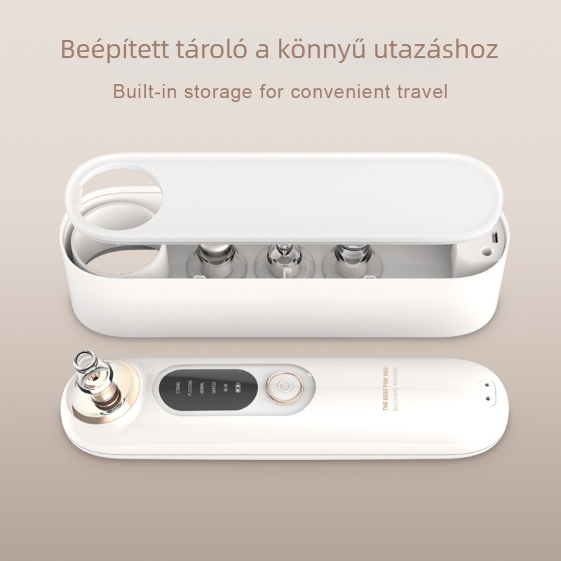 Elektronikus mitesszer-eltávolító és pórustisztító, Y003 modell, 5 sebességű forgás, ABS tokkal, CE/FCC/ROHS/FDA tanúsított