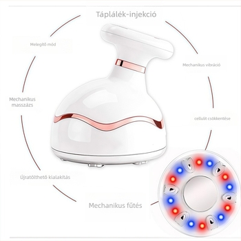 Kézben tartható RF szépségápoló készülék zsírégetésre ultrahangos atomizációval és ionizációval, beépített 1200–2000 mAh akkumulátor, IPX0 besorolás
