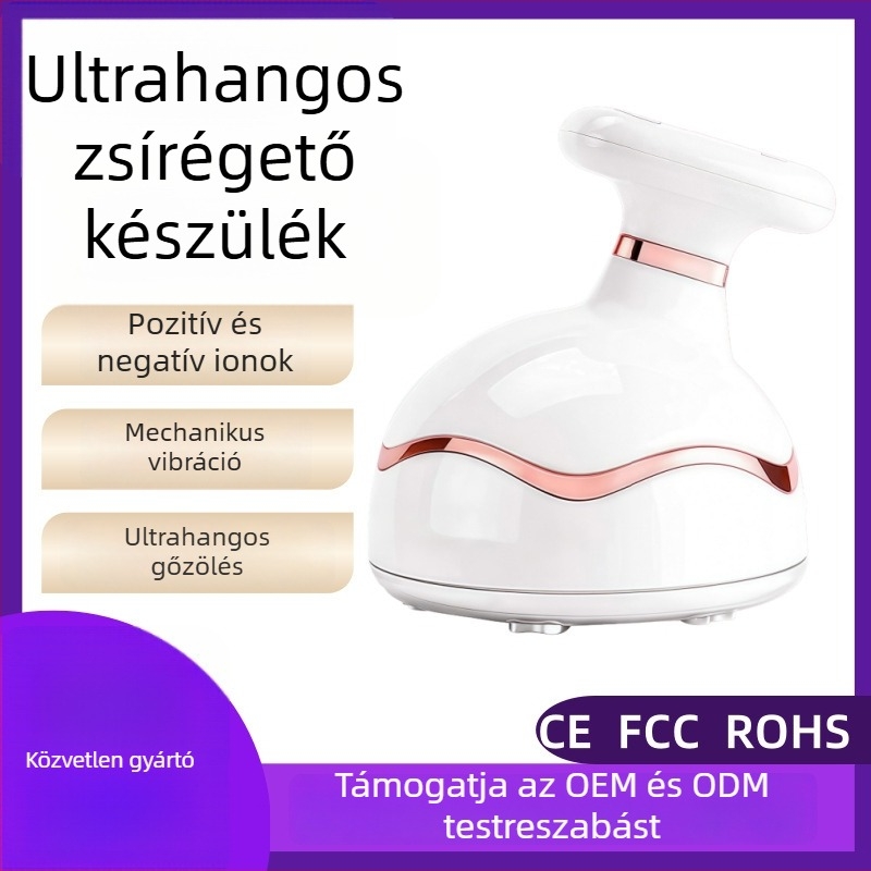 Kézben tartható RF szépségápoló készülék zsírégetésre ultrahangos atomizációval és ionizációval, beépített 1200–2000 mAh akkumulátor, IPX0 besorolás
