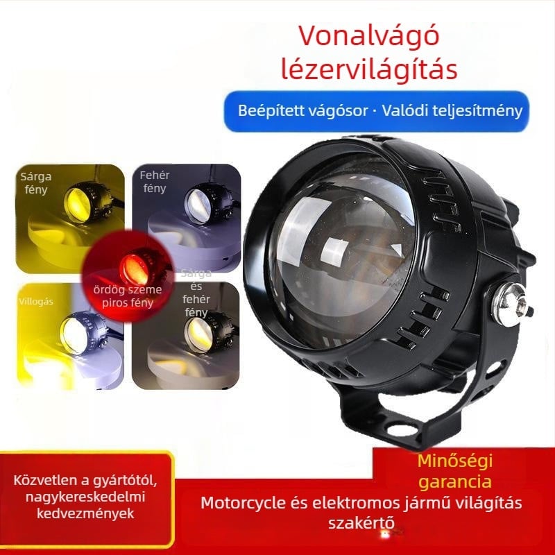 LED spotlámpa motorkerékpárhoz/elektromos járműhöz fókuszos lencsével, 18W, DC12-80V, IP65, alumínium ház, Hongke