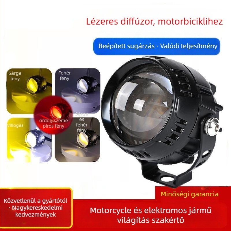 LED spotlámpa motorkerékpárhoz/elektromos járműhöz fókuszos lencsével, 18W, DC12-80V, IP65, alumínium ház, Hongke
