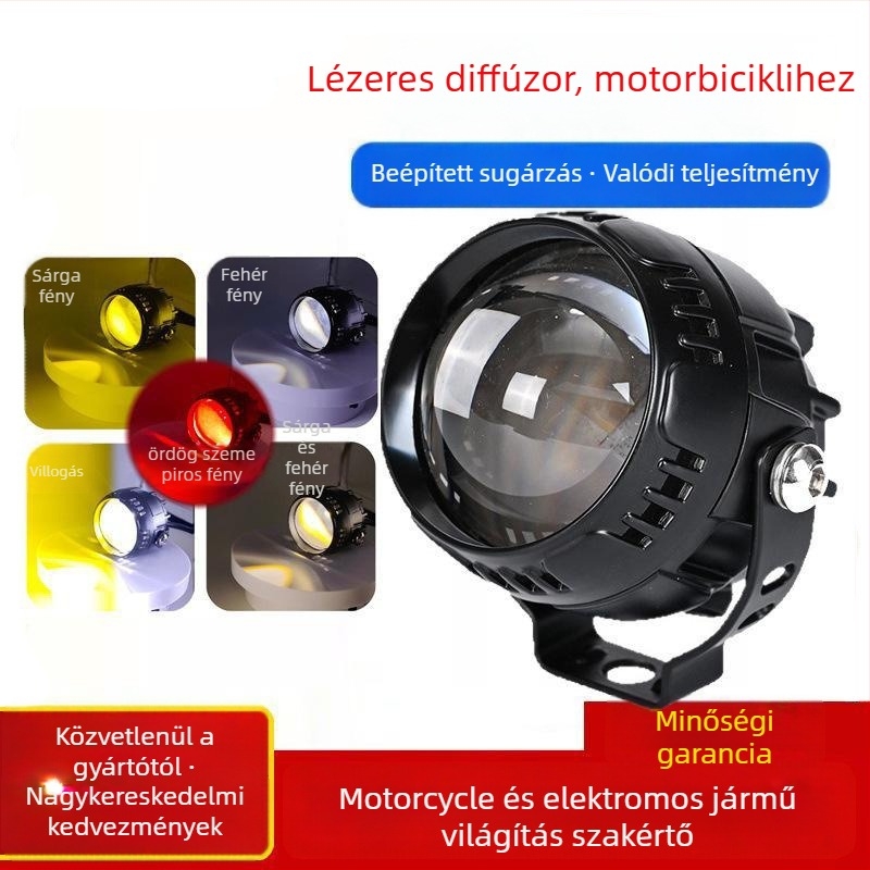 LED spotlámpa motorkerékpárhoz/elektromos járműhöz fókuszos lencsével, 18W, DC12-80V, IP65, alumínium ház, Hongke