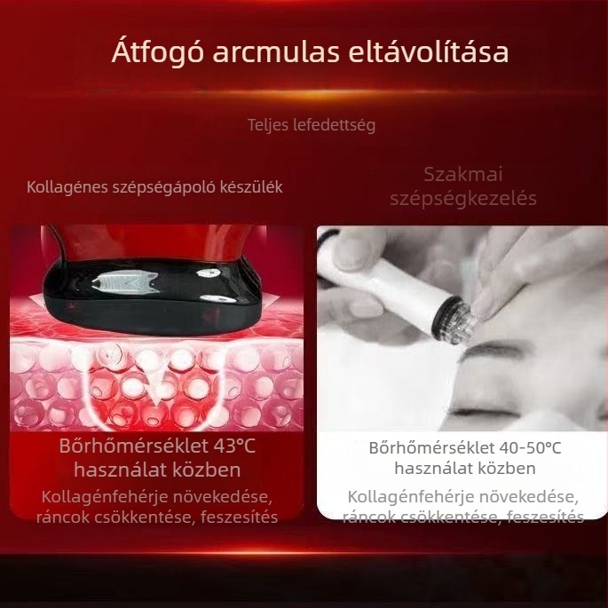 Collagen Cannon Pro arcfeszítő és lifting készülék, anti-aging, hordozható, beépített akkumulátorral 300–500 mAh, otthoni használatra