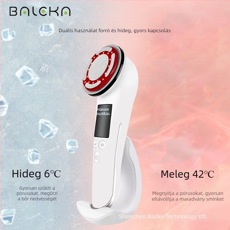 Arcápoló eszköz színes fényterápiával, negatív/pozitív ionos kezelés, bőrmegújítás, lifting és feszesítés, beépített 800–1000 mAh-s akkumulátor