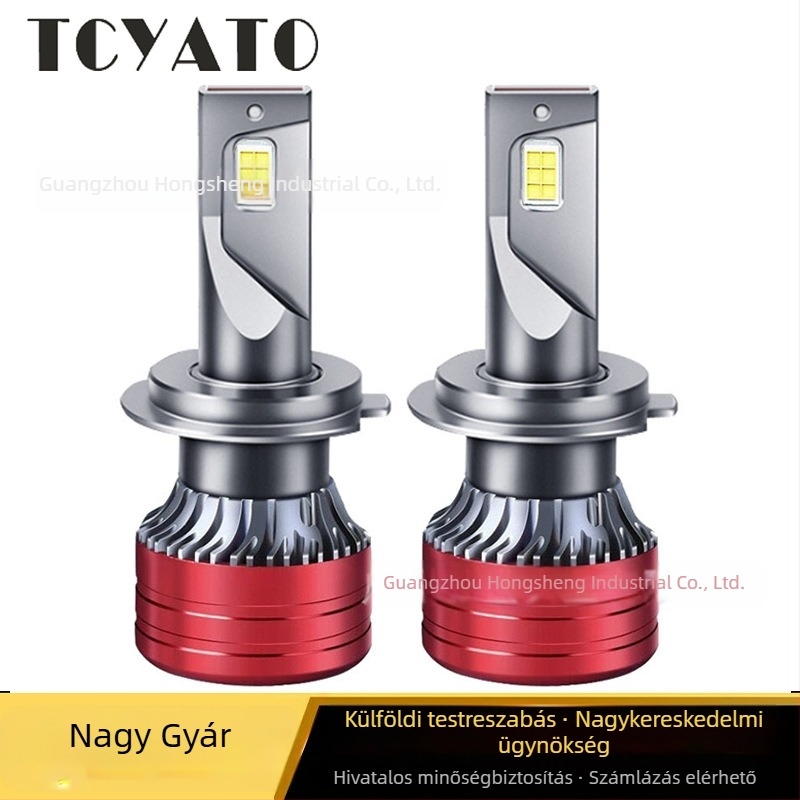 LED elsőfényszóróizzó alumínium házban, 12V működés, kompatibil H1/H7/H4/H11/9005/9006, univerzális autókhoz és motorkerékpárokhoz, testreszabható
