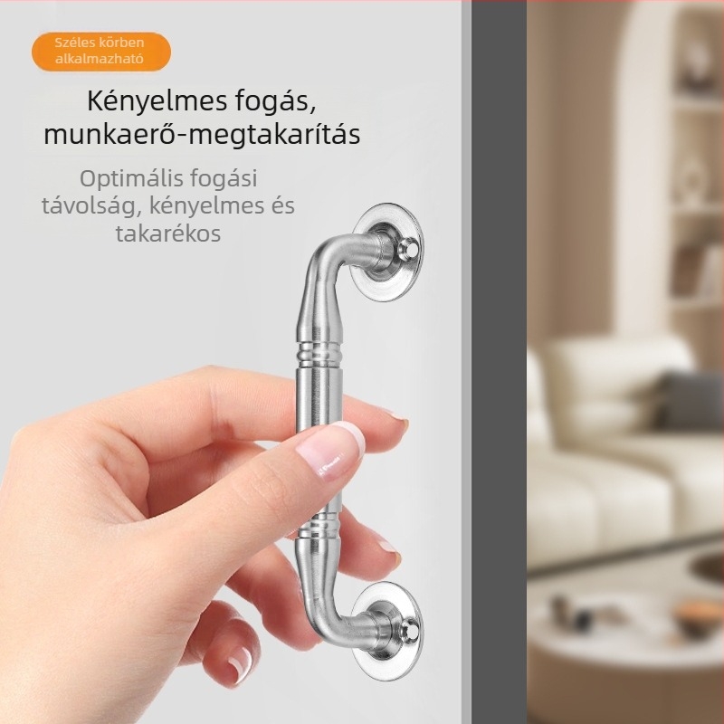 Szekrényajtó fogó – rozsdamentes acélból, sáv alakú, kefével csiszolt felület, felületre szerelhető, modern minimalist stílus