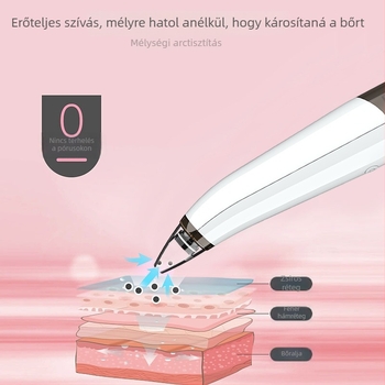 Elektromos mitesszer-eltávolító és pórustisztító, hordozható, modell 503, Ya Indigo márka, működési mód: elektromos forgás, 3 fokozat