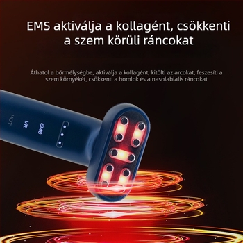 Szemkörnyék masszírozó EMS mikroárammal, negatív ionokkal és fényterápiával – bőrmegújítás, sötét körök csökkentése, IPX7 vízálló, hordozható, beépített akkumulátor