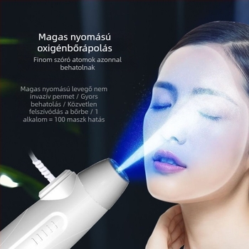 Nano magasnyomású oxigén injekcióval rendelkező bőhydráló készülék — hordozható, beépített 300–500 mAh-s akkumulátorral, IPX3 vízálló, kereskedelmi felhasználásra