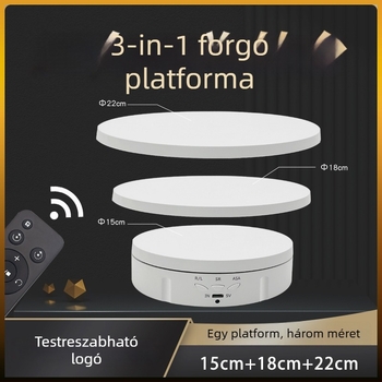 Elektromos ékszer forgódisplay állvány, háromszintes, kör alakú ABS burkolat, távirányítóval, márka ZY
