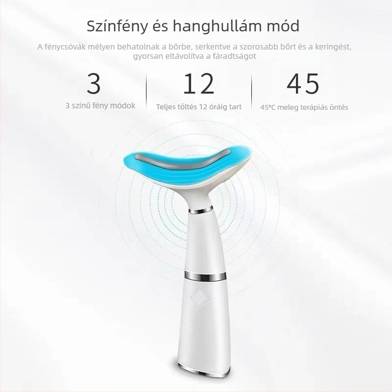 Yeahsmile arckezelő és nyakápoló készülék – hordozható otthoni használatra, masszázs és feszesítés, 300–500 mAh akkumulátor, rezgés és hőterápia, IPX0