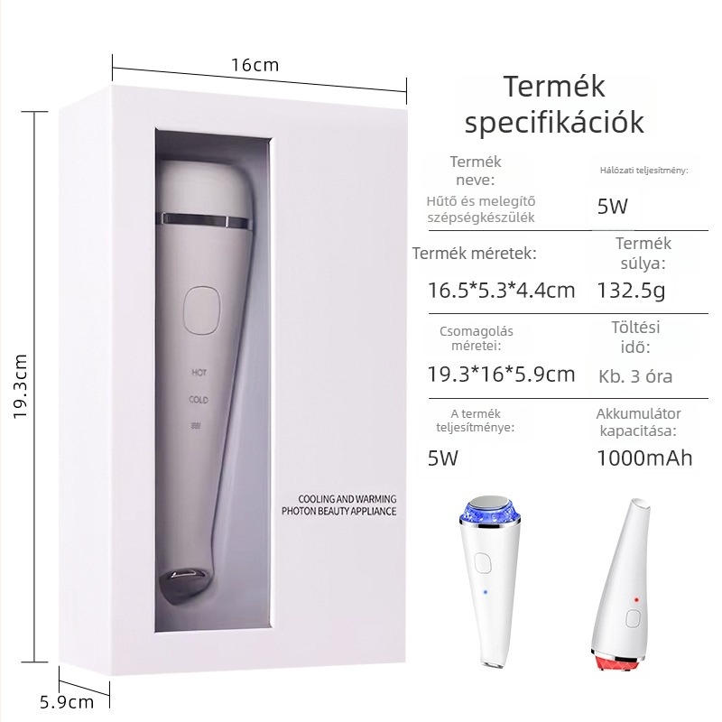 Arc- és szemmasszírozó fotóterápiával, 3 az 1-ben, meleg és hideg funkcióval, hordozható otthoni eszköz, beépített 1000–1200 mAh akkumulátor