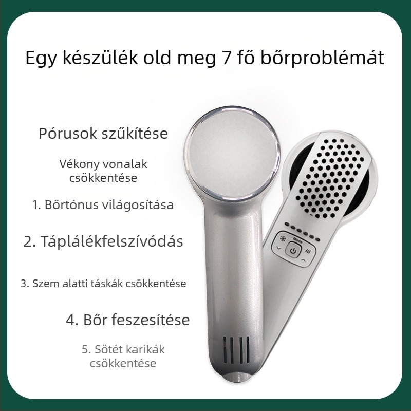 Meleg és hideg kézi szépségápolási eszköz a bőrfeszesítésre – hordozható, hálózatról működik, otthoni használatra, IPX3 vízálló, pórusösszehúzás