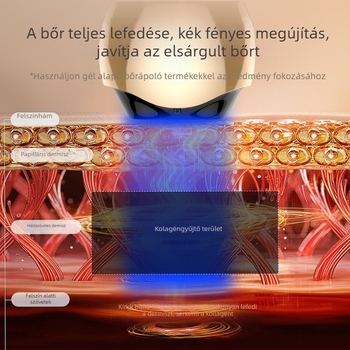 Otthoni LED arcfiatalító és masszázs készülék rezgő melegítéssel és kollagén technológiával, fehérítés és bőrfelújítás, IPX7 vízálló, beépített 1200-2000 mAh akkumulátor