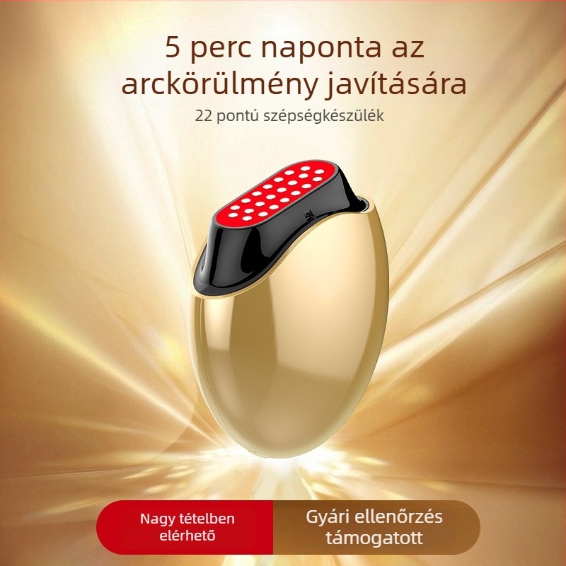 Otthoni LED arcfiatalító és masszázs készülék rezgő melegítéssel és kollagén technológiával, fehérítés és bőrfelújítás, IPX7 vízálló, beépített 1200-2000 mAh akkumulátor