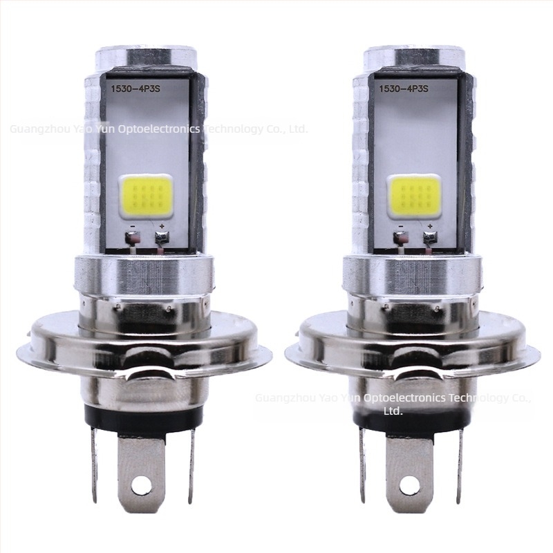 LED motorkerékpár fényszóró kétoldali beépített COB spotokkal, 12V, 900-1100 lm, 3.9 W, kompatibilis H4/PX15D/BA20D