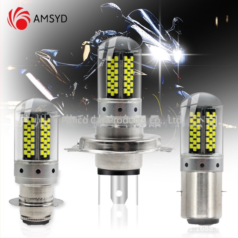 AMS LED motorkerékpár fényszóró H4/BA20D/P15D, 3014 LED, 3W, 12V, IP67