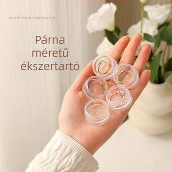 5‑rétegű utazó ékszer tároló doboz, átlátszó műanyag szervező, hordozható és porálló, asztali használatra