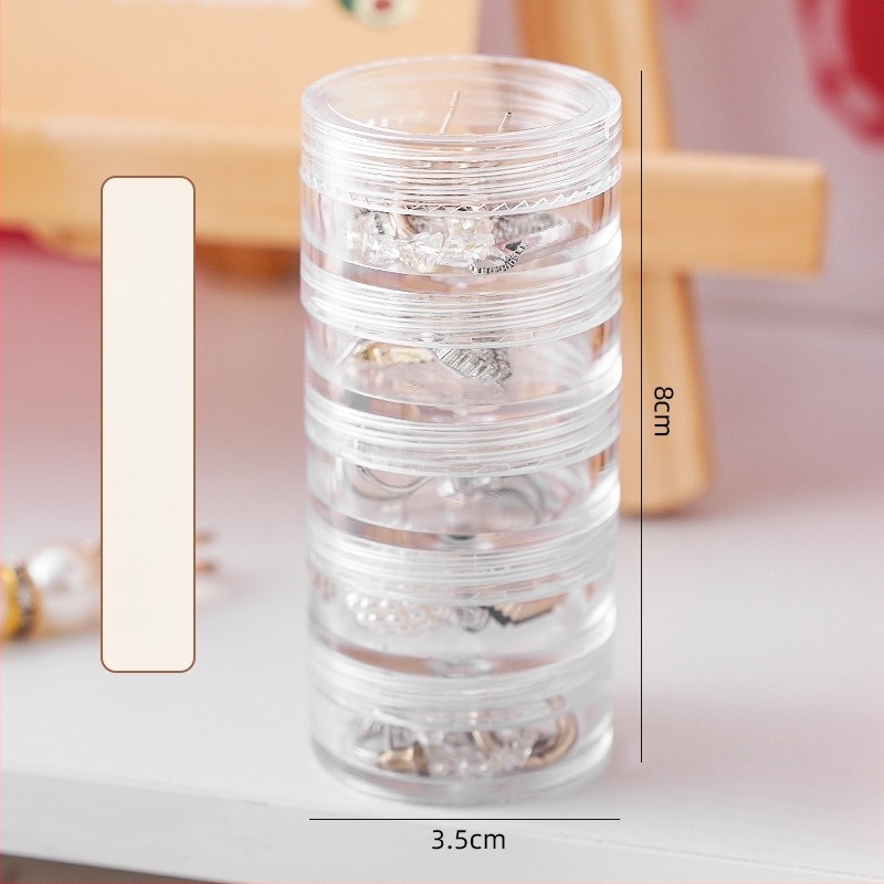 5‑rétegű utazó ékszer tároló doboz, átlátszó műanyag szervező, hordozható és porálló, asztali használatra