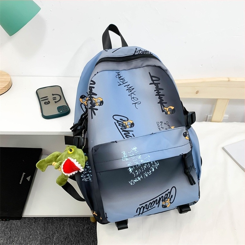 Gradient grafiti hátizsák diákoknak, 20-35 L, nylon, lélegző, tartós, városi minimalista dizájn