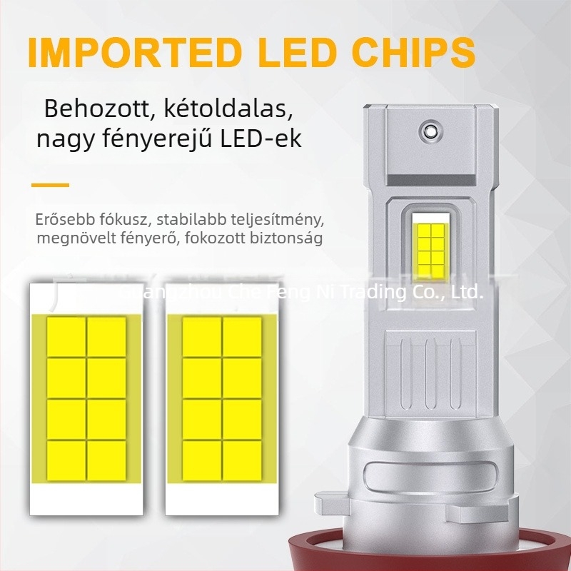LED autó lámpa és ködfény CSP közvetlen csatlakozással H11/H8/HB3 9005/9006 12V 6000K 50000h