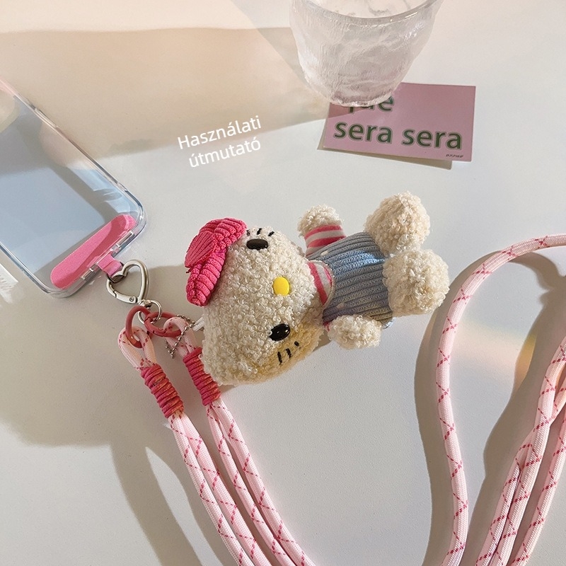 Pamia telefonhordozó nyakpánt keresztező forgó vállpánttal, nylon zsinór, műanyag csat, univerzális tok kompatibilitás