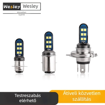 Motorkerékpár LED fényszóró H4 BA20D PX15D, 3030 LED-ek, 12W, 860lm, 8-80V