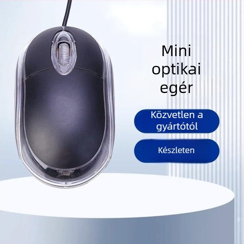 Kábeles USB optikai egér, 1000dpi, 3 gomb, 1,2 m kábel, asztali számítógépekhez