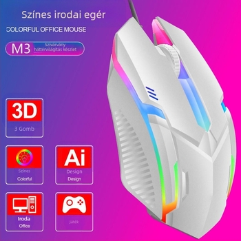 Kábeles optikai játékegér JM318, 1600 DPI, 4 gomb, USB interfész, 1,5 m kábel